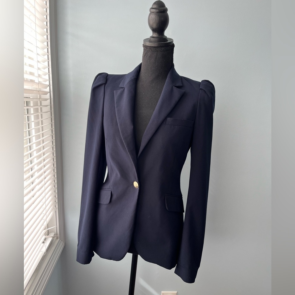 Zara Navy Blazer with Gold Button